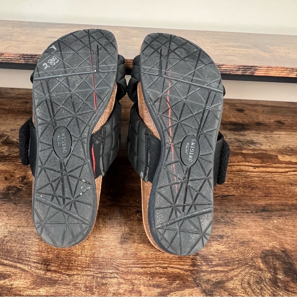 Earth Origins Oceana Black‎ Quilted Slide Slip On Hook & Loop Sandals women 12 - Picture 9 of 11